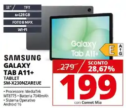 Comet SAMSUNG GALAXY TAB A11+ TABLET SM-X230NZAREUE offerta