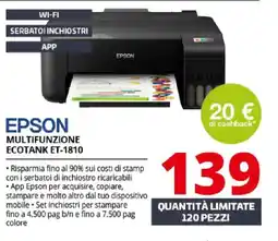 Comet EPSON MULTIFUNZIONE ECOTANK ET-1810 offerta