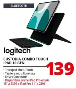 Comet logitech CUSTODIA COMBO TOUCH IPAD 10 GEN offerta