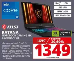 Comet msi NOTEBOOK GAMING HX B14WFK-075IT offerta