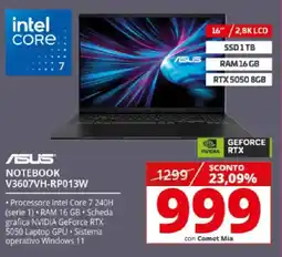 Comet ASUS NOTEBOOK V3607VH-RP013W offerta