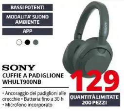 Comet SONY CUFFIE A PADIGLIONE WHULT900NB offerta