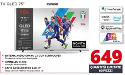 Comet TCL TV QLED 75" offerta