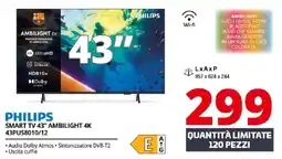 Comet PHILIPS SMART TV 43" AMBILIGHT 4K 43PUS8010/12 offerta
