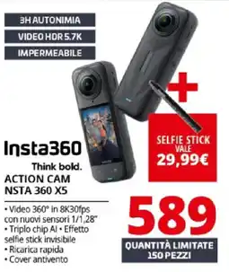 Comet Insta360 action cam NSTA 360 x5 offerta
