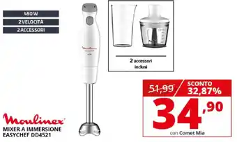 Comet Moulinex MIXER A IMMERSIONE EASYCHEF DD4521 offerta