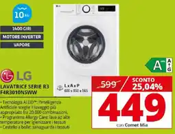 Comet LG LAVATRICE SERIE R3 F4R3010NSWW offerta