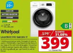 Comet Whirlpool LAVATRICE FFB 1048 BSV IT offerta