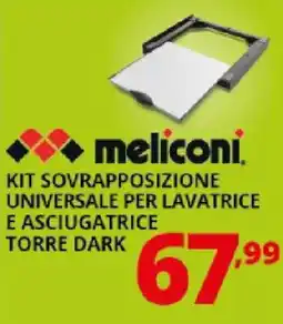 Comet Meliconi kit sovrapposizione universale per lavatrice e asciugatrice torre dark offerta