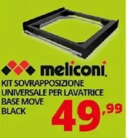 Comet Meliconi kit sovrapposizione universale per lavatrice base move black offerta