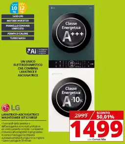 Comet LG LAVATRICE+ASCIUGATRICE WASHTOWER WT1210EGF offerta