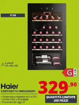 Comet Haier CANTINETTA HWS34GGH1 offerta