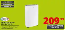 Comet argo DEUMIDIFICATORE DRY NATURE 21 offerta