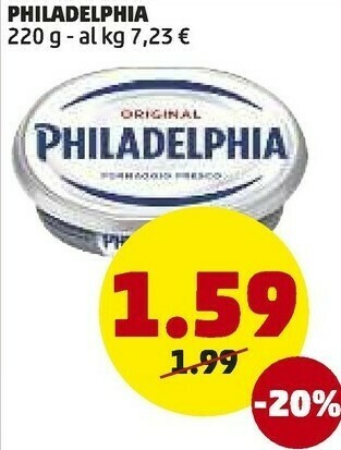PENNY Philadelphia original 220 g offerta