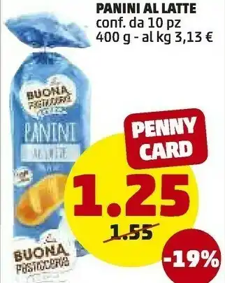 PENNY Panini al latte 400 g offerta