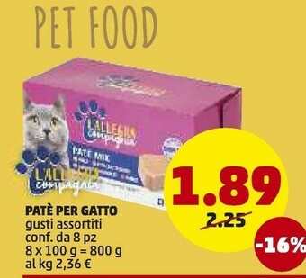 PENNY Pate per gatto offerta
