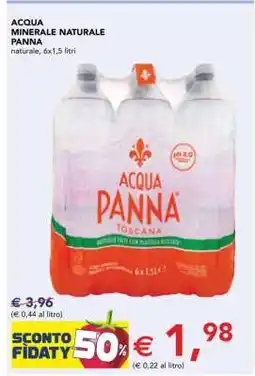 Esselunga Acqua Minerale Naturale Panna offerta
