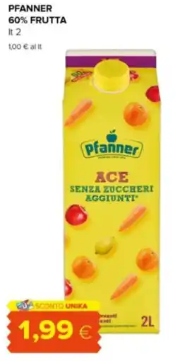 Oasi Pfanner 60% frutta offerta