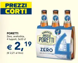 Esselunga PORETTI Zero, analcolica, 4 luppoli offerta