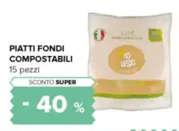 Oasi Piatti fondi compostabili 15 pezzi offerta
