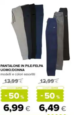 Oasi Pantalone in pile/felpa uomo/donna offerta