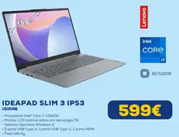 Euronics Lenovo IDEAPAD SLIM 3 IPS3 15IRH8 offerta