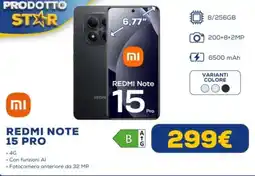 Euronics Xiaomi REDMI NOTE 15 PRO offerta