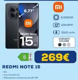 Euronics Xiaomi REDMI NOTE 15 offerta