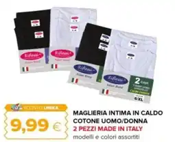 Oasi Maglieria intima in caldo cotone uomo/donna offerta