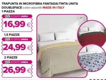 Oasi Trapunta in microfibra fantasia/tinta unita DOUBLEFACE offerta