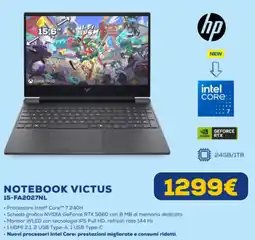 Euronics hp NOTEBOOK VICTUS 15-FA2027NL offerta