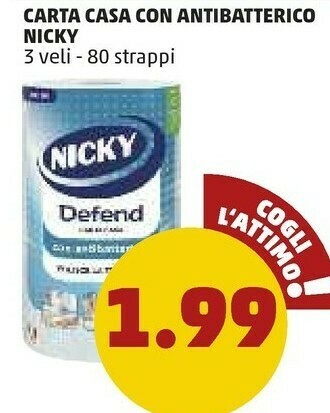 PENNY Nicky carta casa con antibatterico offerta