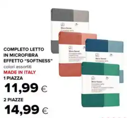 Oasi Completo letto in microfibra effetto “softness” 1 piazza offerta