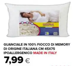 Oasi Guanciale in 100% fiocco di memory di origine italiana cm 45x75 ipoallergenico offerta