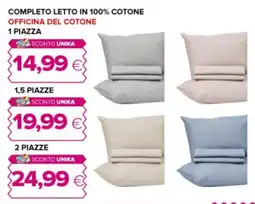Oasi Completo letto in 100% cotone 1 piazza offerta