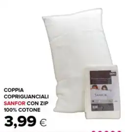 Oasi Coppia copriguanciali sanfor con zip 100% cotone offerta