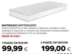 Oasi Materasso sottovuoto 1 piazza cm 80x190 offerta