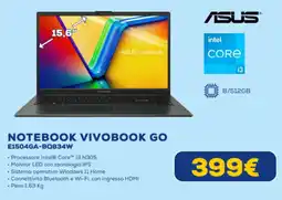 Euronics ASUS NOTEBOOK VIVOBOOK GO E1504GA-BQ834W offerta