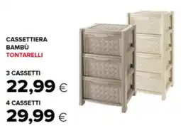 Oasi Cassettiera bambù tontarelli 3 cassetti 3 cassetti offerta