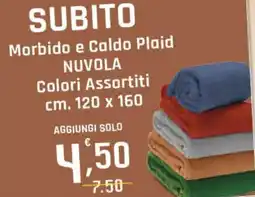 Supermercati Dok SUBITO Morbido e Caldo Plaid NUVOLA offerta