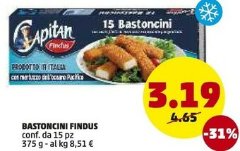 PENNY Capitan findus - 15 bastoncini 375 g(ml) offerta