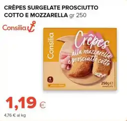 Tigre Consilia crêpes surgelate prosciutto cotto e mozzarella offerta