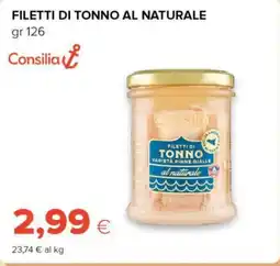 Tigre Consilia filetti di tonno al naturale offerta