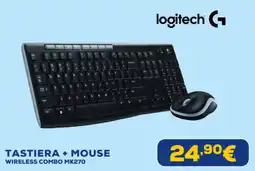 Euronics logitech TASTIERA + MOUSE WIRELESS COMBO MK270 offerta