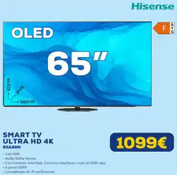 Euronics Hisense SMART TV ULTRA HD 4K 65A86N offerta
