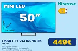 Euronics Hisense SMART TV ULTRA HD 4K 50U79Q offerta