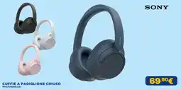 Euronics SONY CUFFIE A PADIGLIONE CHIUSO WHCH720NB.CE7 offerta