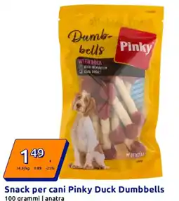 Action Snack per cani Pinky Duck Dumbbells offerta