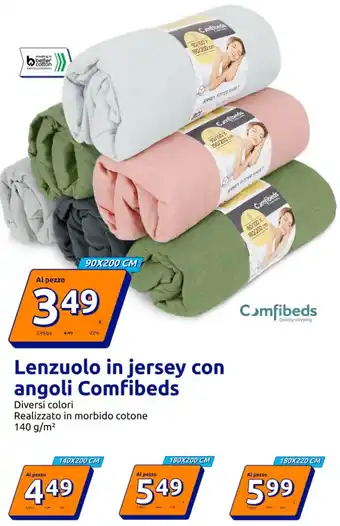 Action Lenzuolo in jersey con angoli Comfibeds offerta