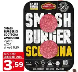 Iperal Smash burger di scottona AMBROSINI offerta
